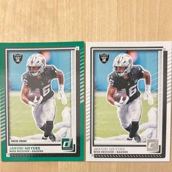 2023 Donruss Football Jakobi Meyers Raiders Press Proof / Base Pair
