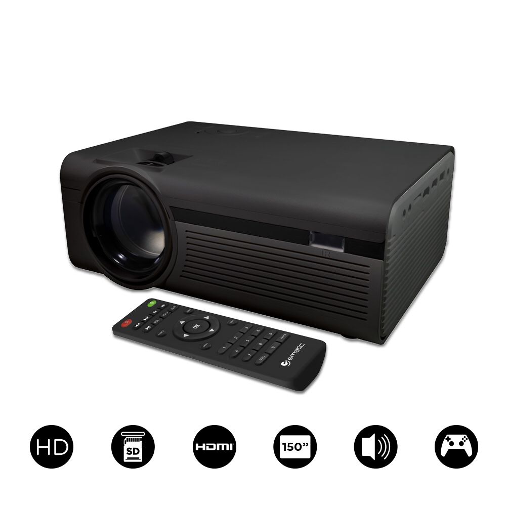 Ematic 150" HD Video Projector- Black