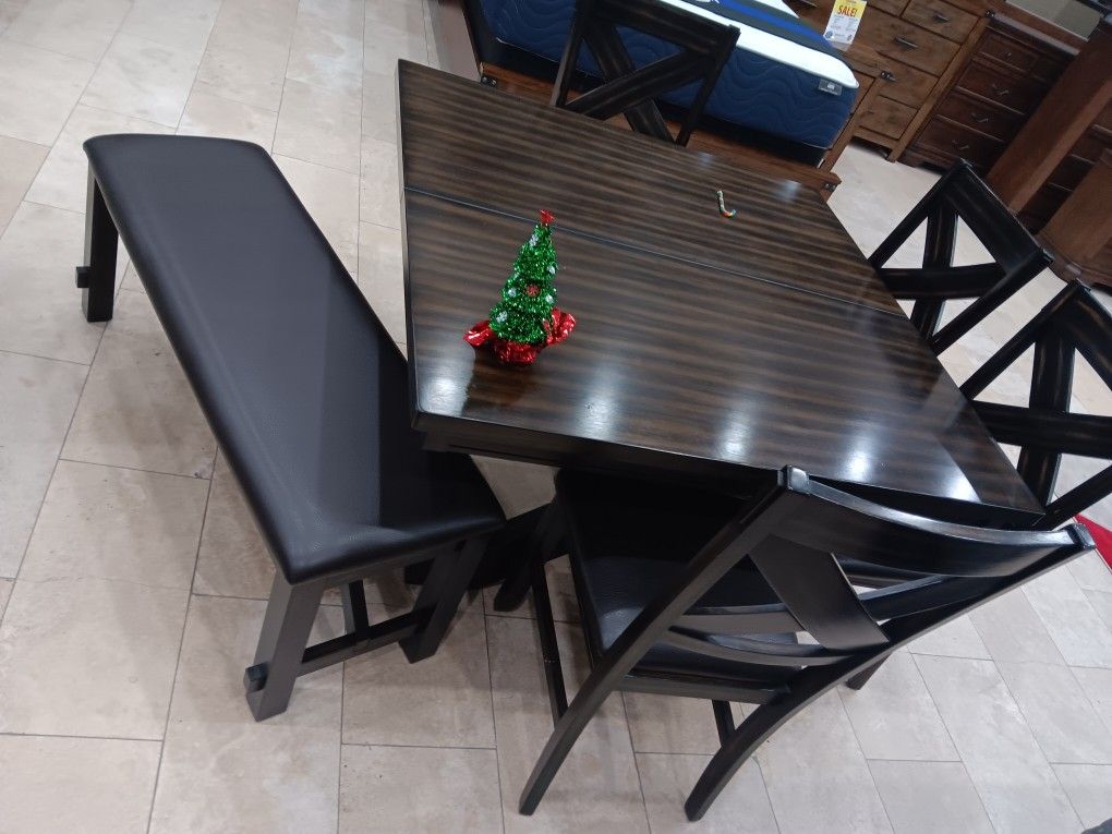 *Weekly Feature!!!*---Classic Kelly Dining Table Sets W/4 Chairs And Bench---Delivery/$10 Down Financing Available🫡