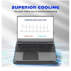 Laptop Cooling Pad, Coolertek USB Powered Laptop Cooler, 2 Blue Silent Big Fans,