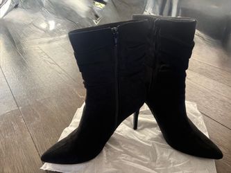Black Suede Stiletto Ankle Boots