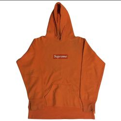 Supreme Box Logo Hoodie Orange Extra Large XL