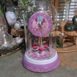 Vintage Disney Mickey Ceramic And Glass Dome Clock