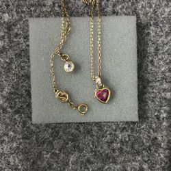 Swarovski Stilla pendant Heart, Red, Gold-tone plated