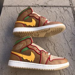 New Nike Air Jordan 1 Mid SE Cheeseburger Shoes Men’s 8, Women’s 9.5