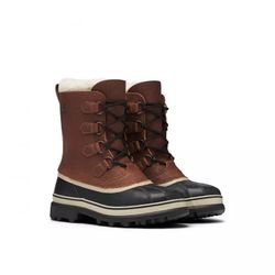 Sorel Men's Caribou WL Sherpa Boot Size 16 Tobacco Brown Waterproof Leather