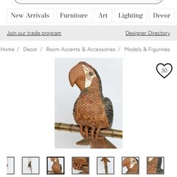 Leather  Parrot Sculpture