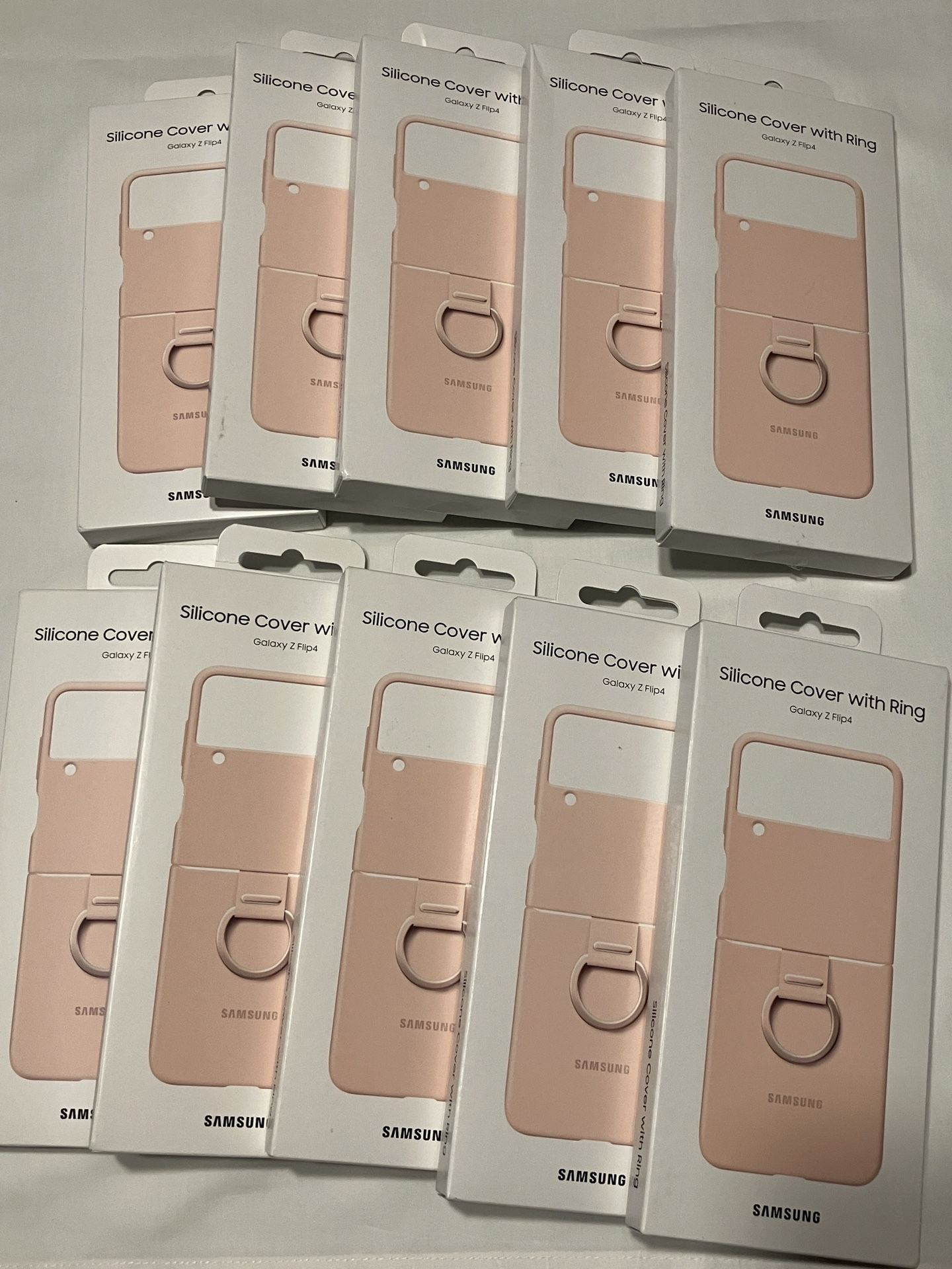 Samsung Galaxy Z Flip 4 Silicone Phone Case with Ring Pink