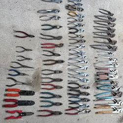 Pliers & Hand Tool Lot — Crescent, Craftsman, Cutters, Strippers, Needle-Nose