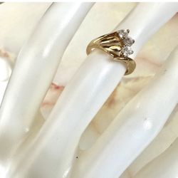 Gold Tone Faux Diamond Ring 