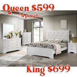 Queen 4 Piece Bedroom Set ✅ Financing Available - Bad or No Credit Accepted ✅ 
