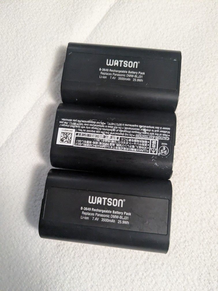 Panasonic Batteries S5 S5ii S5iix SH1 SH1ii G9ii