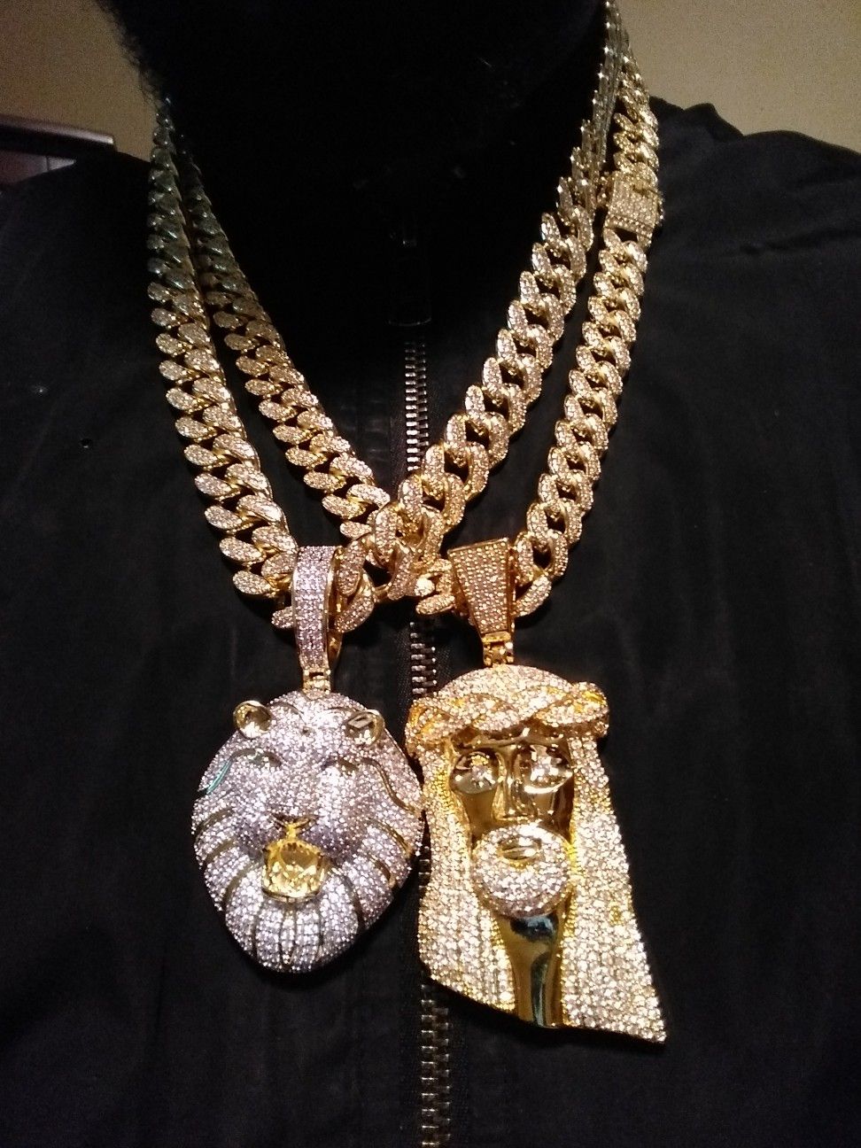 Iced out gold filled Cuban link chains with pendants 120 each