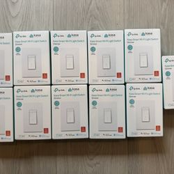 Set of 11 Kasa Smart Dimmer Switch HS220, Single Pole, 2.4GHz Wi-Fi Light Switch Works with Alexa and Google Home, UL Certified, White