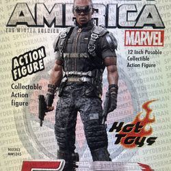 Falcon Hot Toys 1/6 Scale Action Figure. Mms245 Captain  America The Winter Soldier MMS