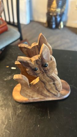 wooden napkin holder - cat