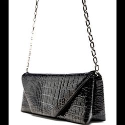 Zara NWT Animal Print Black Crossbody Clutch