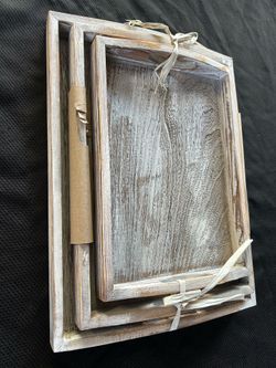 Rustic torched wood nesting trays