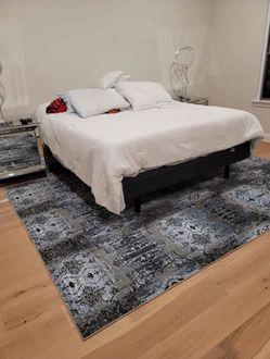 Large Gray Distressed Area Rug
