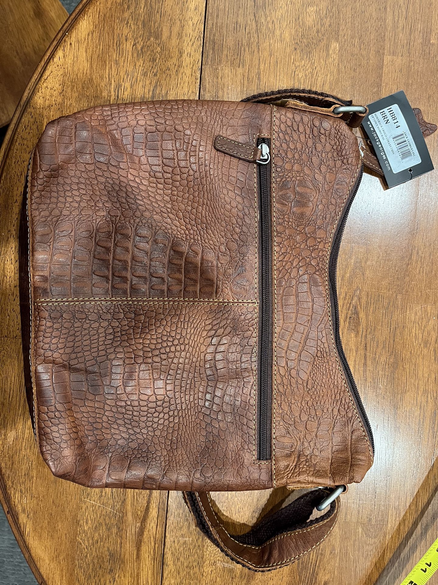 Jack George Voyager Uptown Buffalo Leather Hobo Bag Model Hornback Croco Collection HB814