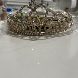 Gold Birthday Queen Tiara And Two Satchels  