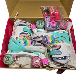 Sulifeel Girl Skates Medium Sz Roller Skates Rainbow