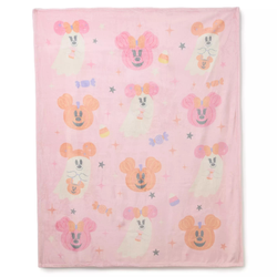 Disney Mickey and Minnie Mouse Cutie Ghost Halloween 50" x 60" Plush Throw & Plush Pillow Set