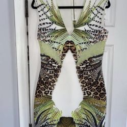 Jungle Print Bodycon Dress Small Club Birthday Dress