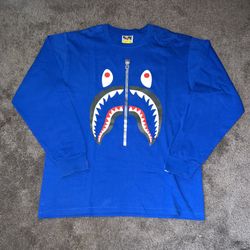 Bape Blue Shark Face L/S Tee 💙