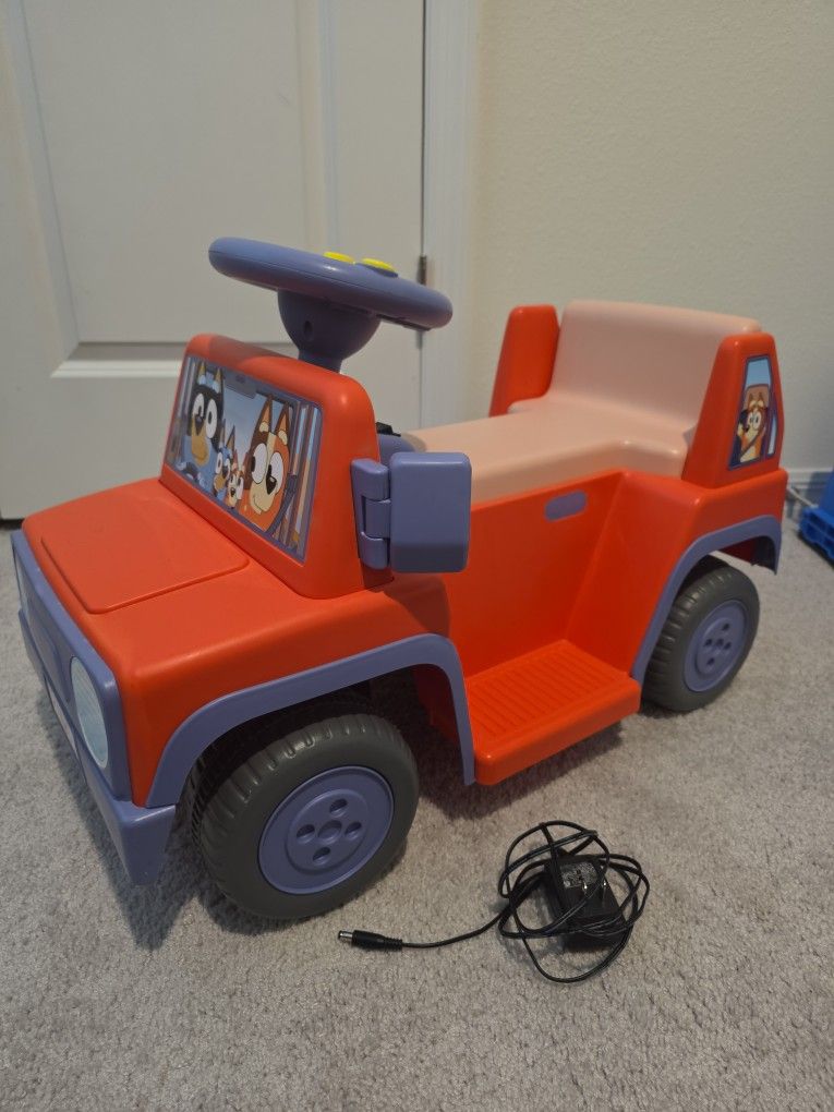 Bluey Ride-On Car with Charger – Works Great!