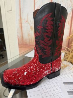 NEW SQUARE TOE COWBOY BOOTS WOMENS SIZES 6.5,9,9.5,10.5
