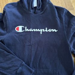 Champion  Pullover  Sweatshirt Hoodie Blue Small Juniors Unisex 