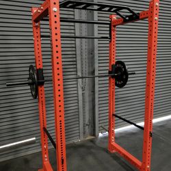 NEW Squat Rack Cage For Home Gym Bumper Plates Adjustable Bench Rubber Flooring Mats Dumbbells Kettlebells Olympic Weights 
