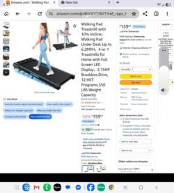 NEW Walking Pad Treadmill – 10% Incline – 6.2MPH – 350LB Capacity – 2.75HP Brushless Motor