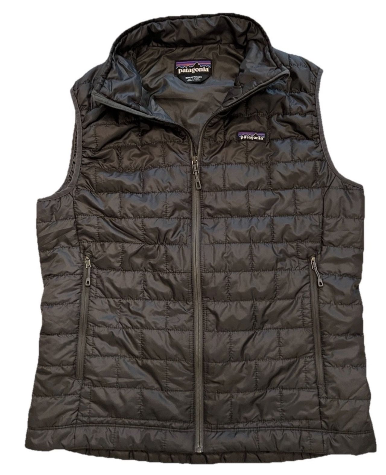Patagonia Men’s Medium Nano Puff Vest Full Zip dark gray Packable M
