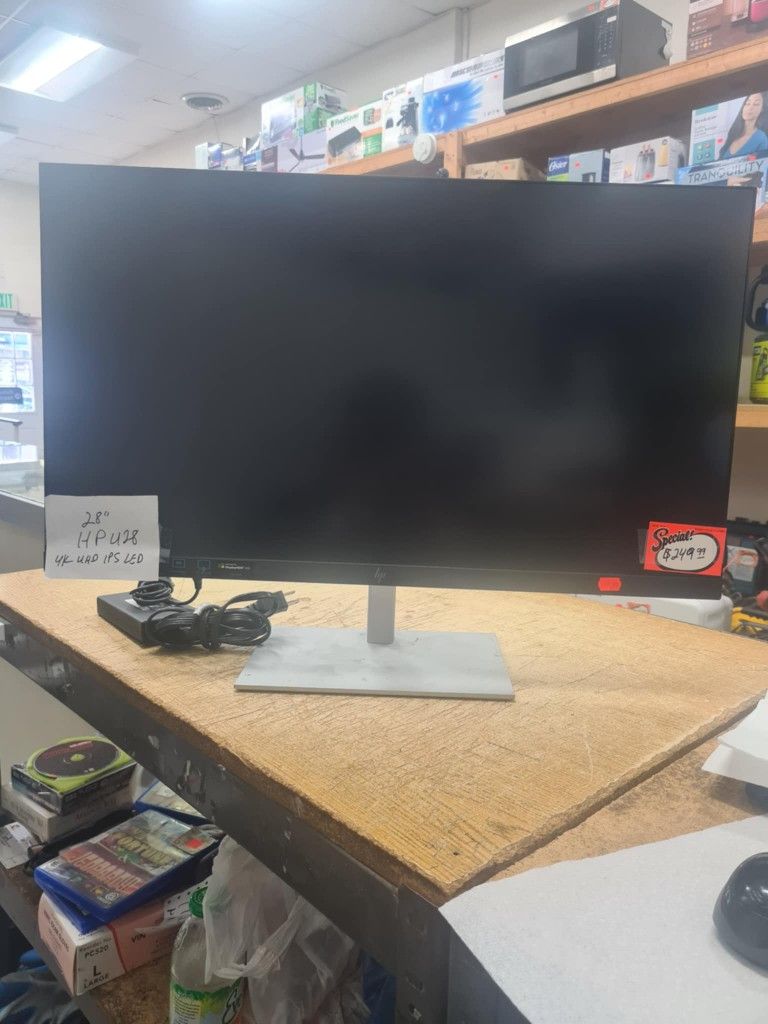 HP U28 4K Monitor - Computer Monitor with 28-inch Diagonal Display, 3840 x 2160 at 60 Hz, and 1ms Response Time - AMD Freesync Technology - Dual HDMI