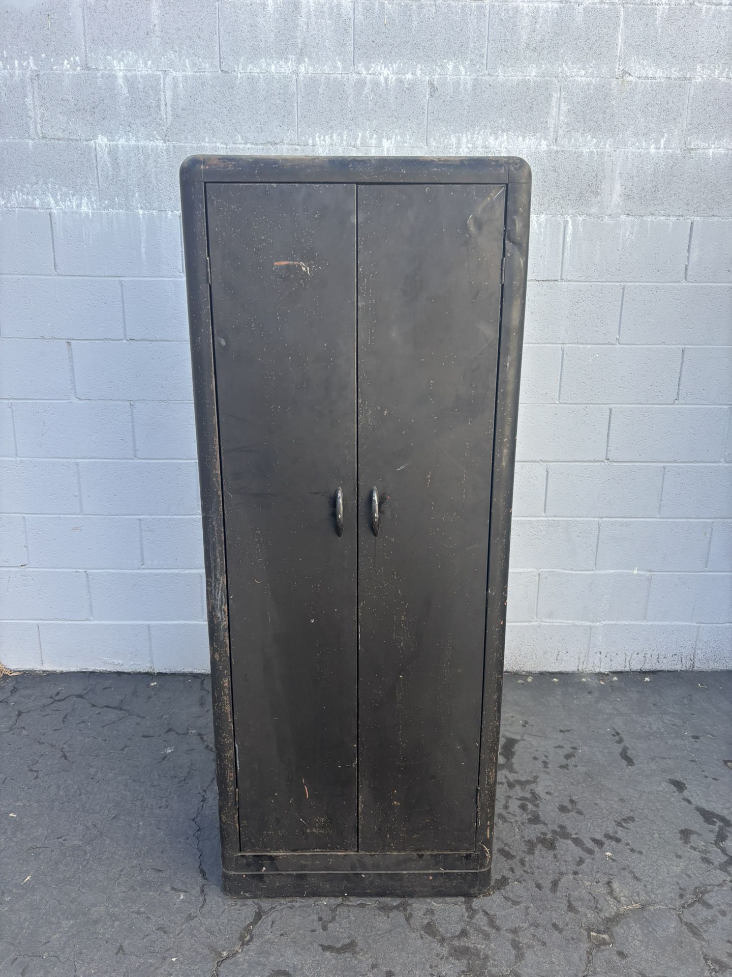 Painted Black Metal Storage Cabinet