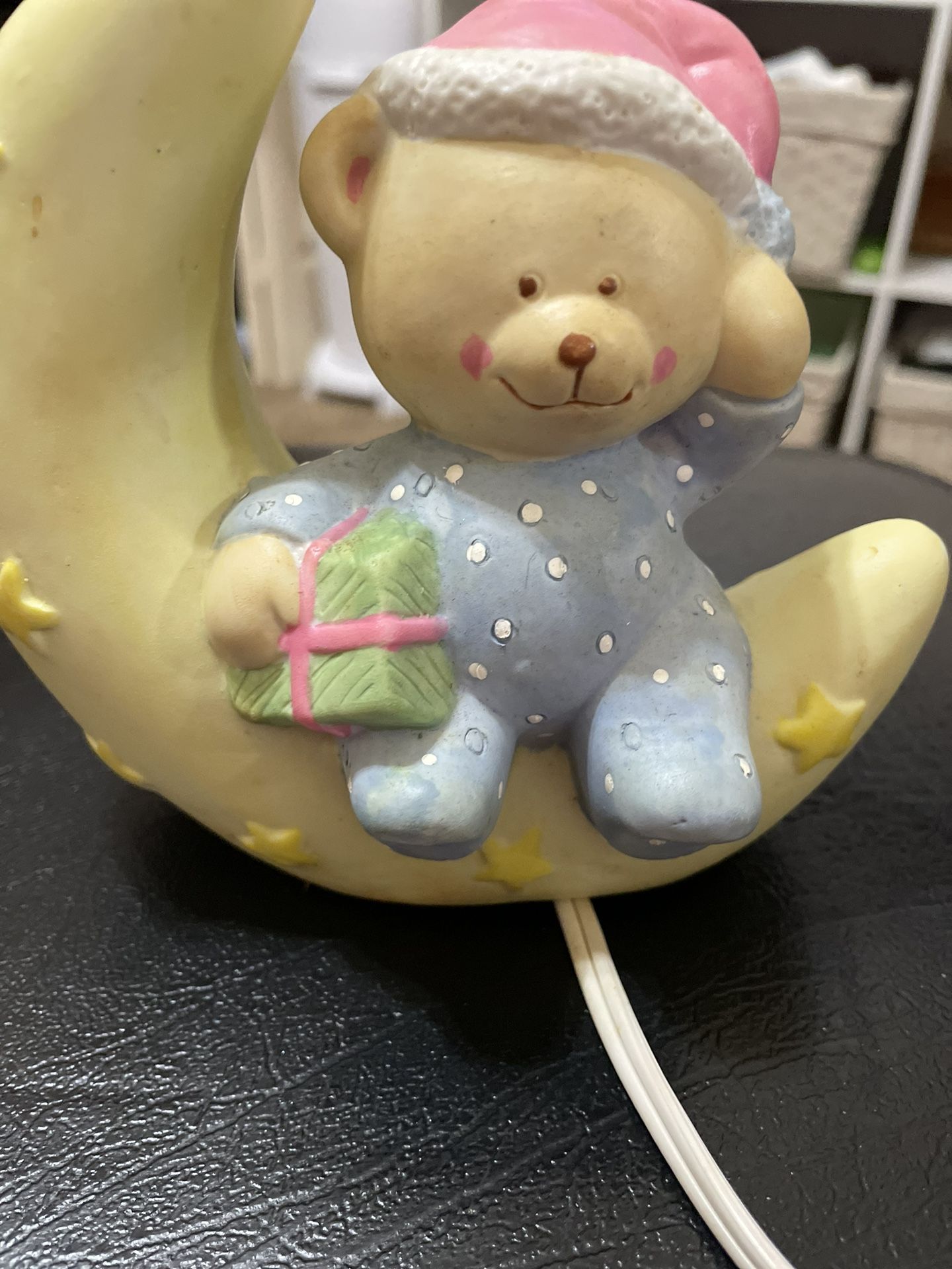 Russ Berrie Bear on the Moon Childrens Night Light vintage 34years old