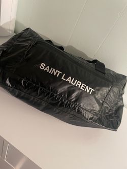 YSL Saint Laurent Nuxx Black Glossy Nylon Duffle | Authentic