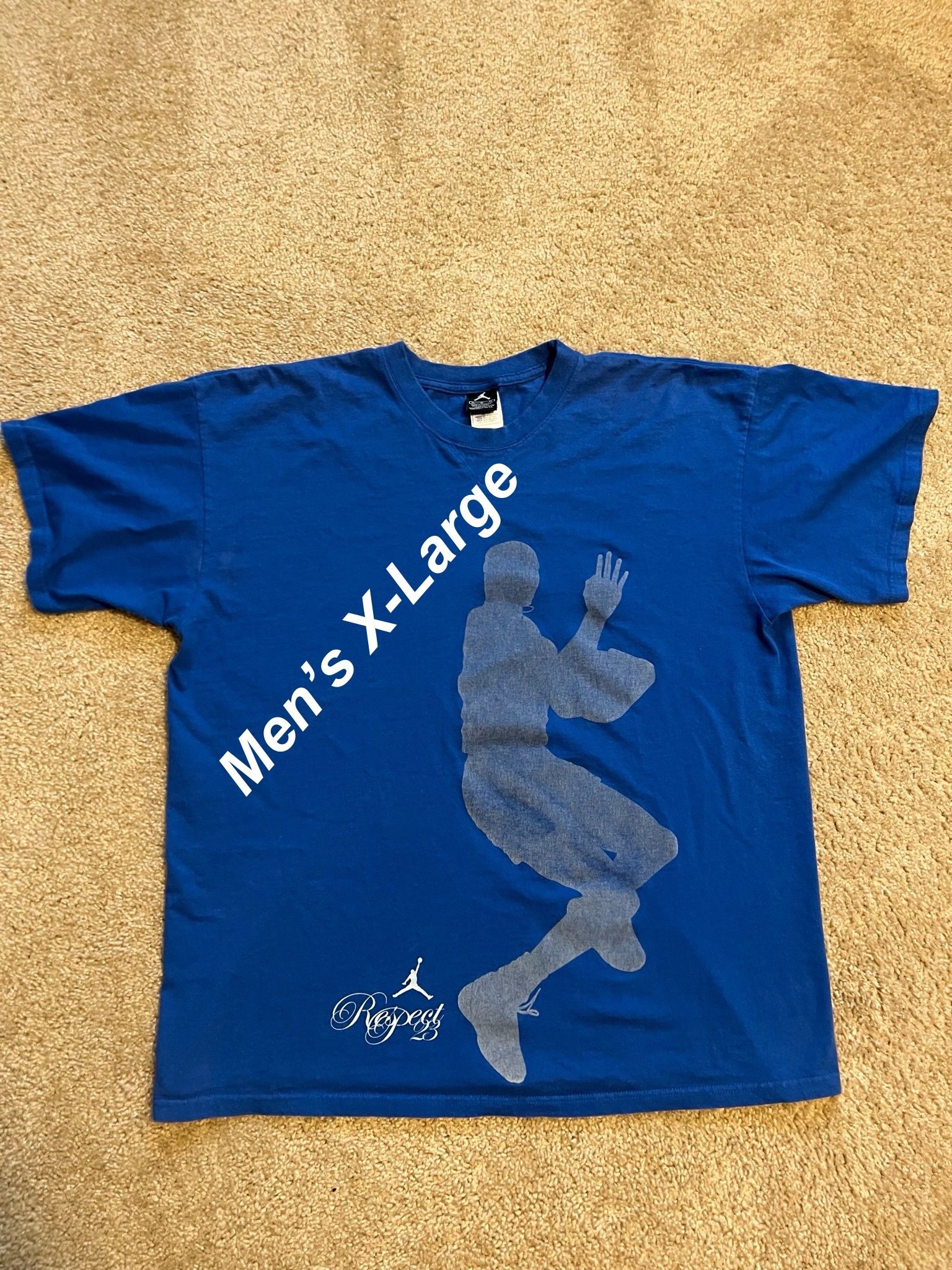 JORDAN / “OG” Retro RESPECT Air Jordan Logo Shirt T-Shirt / Men’s X-Large (XL) / Excellent Condition!! / Pepsi Blue & Silver