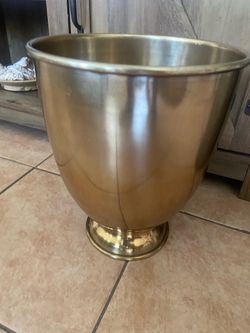 Large Brass Footed Planter Pot