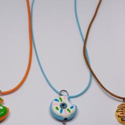 3 Donut Necklaces, Handmade, New, Fun Kid Or Adult Necklaces