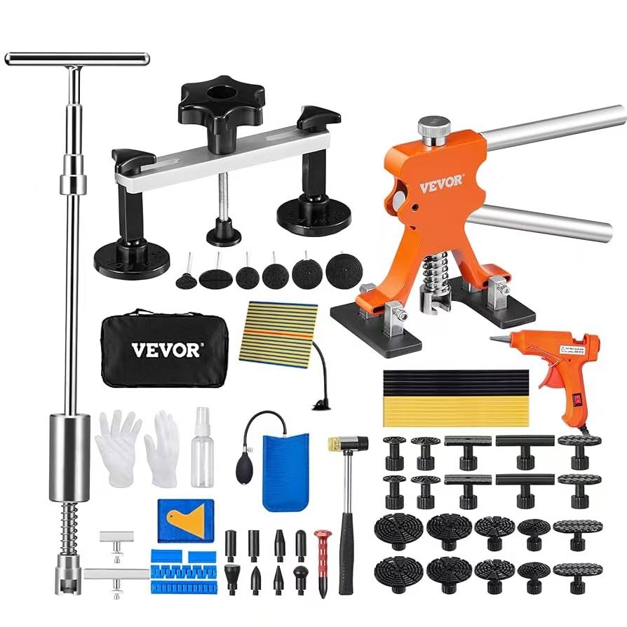 73 PCS Dent Repair Kit, Auto Car Body Paintless Dent Removal Tool Kit, Golden Lifter, Bridge Puller, Slide Hammer Tool Kit for Automobile Body, Washin