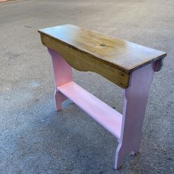Pink Wood Console Table 