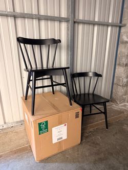 Threshold Black Wood Windsor Dining Chairs – Set of 3