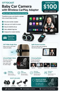 OTTOCAST Baby Car Camera with Wireless CarPlay Adapter – Brand New