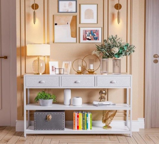 White Long Console Table