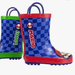 Super Mario Brothers Mario and Luigi Rain Boot for Kids, Nintendo, 100% Rubber, Waterproof,

