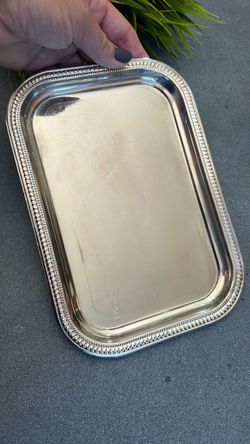 Rectangular Silver plated  Serving Tray with Ornate Border