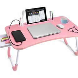 NEW - Laptop Desk Laptop Bed Stand Foldable Laptop Table Folding Breakfast Tray Portable Lap Standing Desk Reading and Writing Holder with Drawer